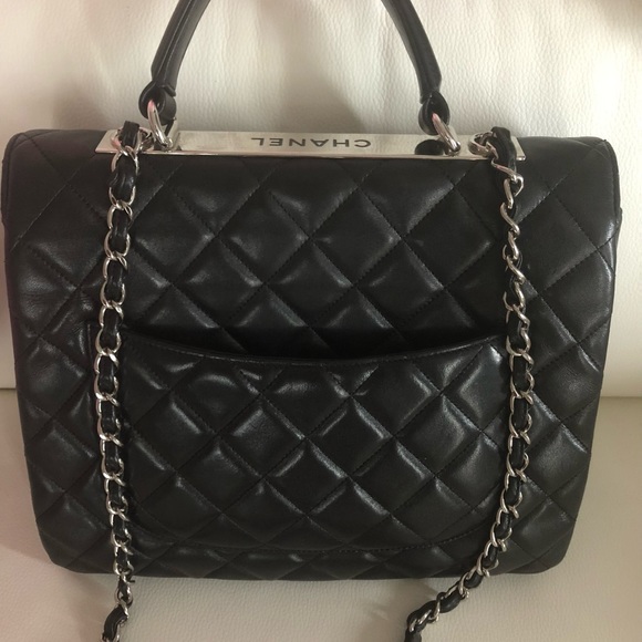 CHANEL Black Quilted Lambskin Leather Flap Handbag Original Iconic - Picture 3 of 9
